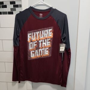 Athletic Works Maroon and Dark Gray Long Sleeve Tee "Future of the Game"